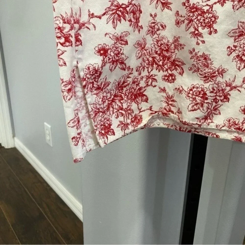 Sport By Liz Claiborne Floral Dress Mini Res White Cottagecore Farmhouse Sz 10 - Picture 4 of 6